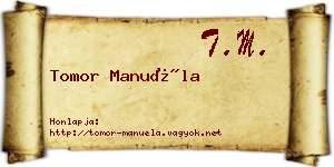 Tomor Manuéla névjegykártya